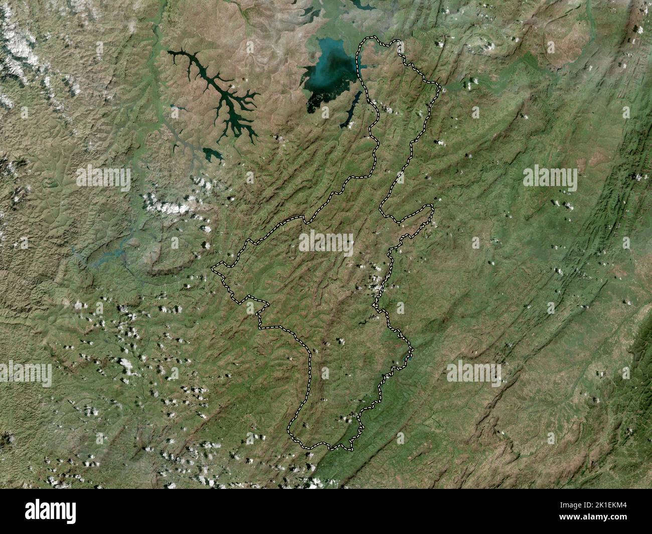 Muyinga, province of Burundi. High resolution satellite map Stock Photo ...