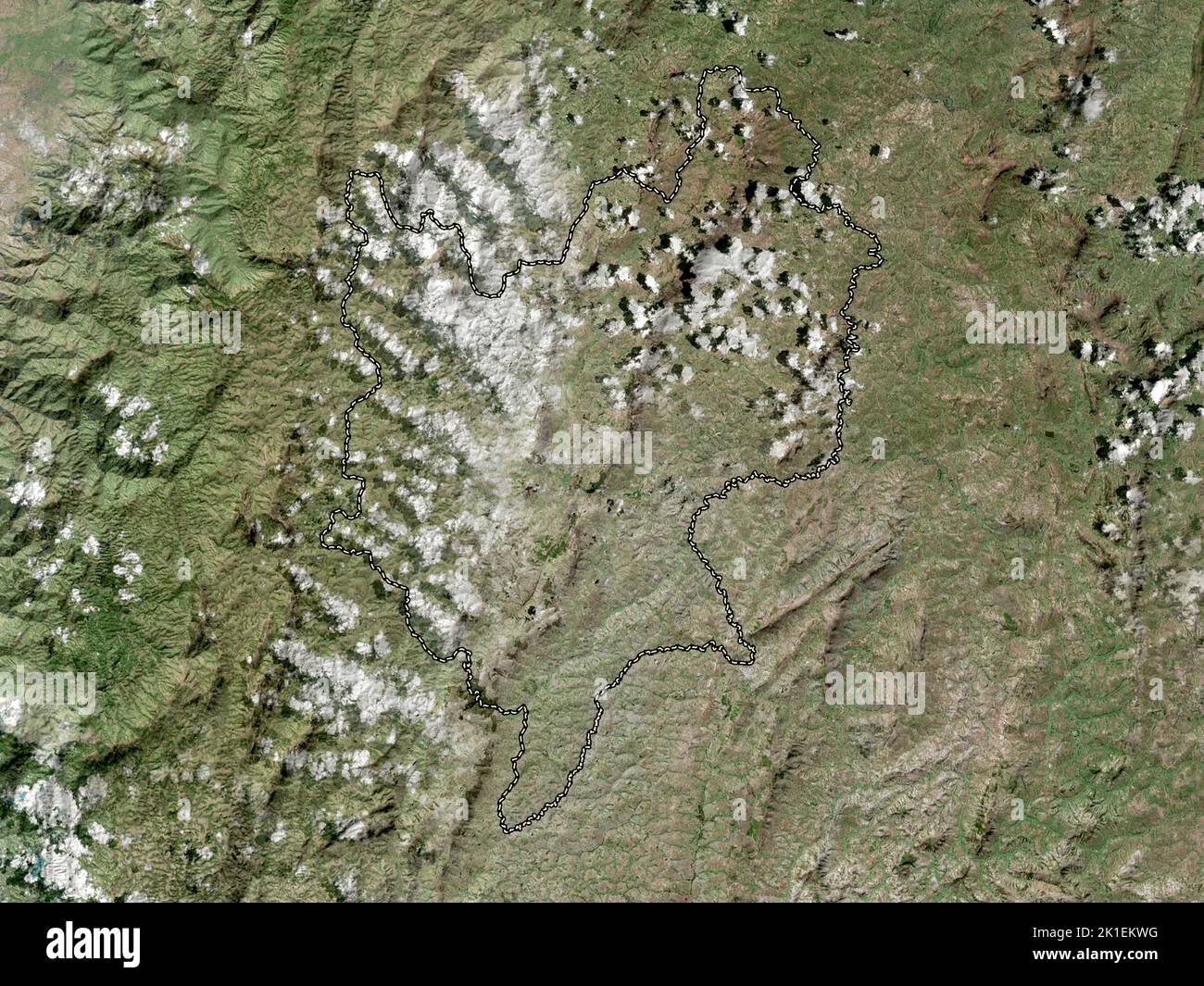 Mwaro, province of Burundi. High resolution satellite map Stock Photo ...