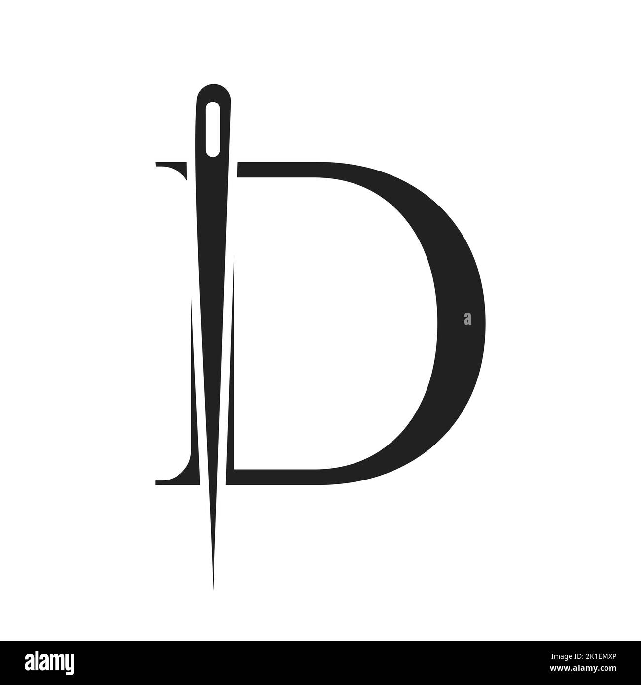 Letter D Tailor Logo, Needle and Thread Combination for Embroider ...