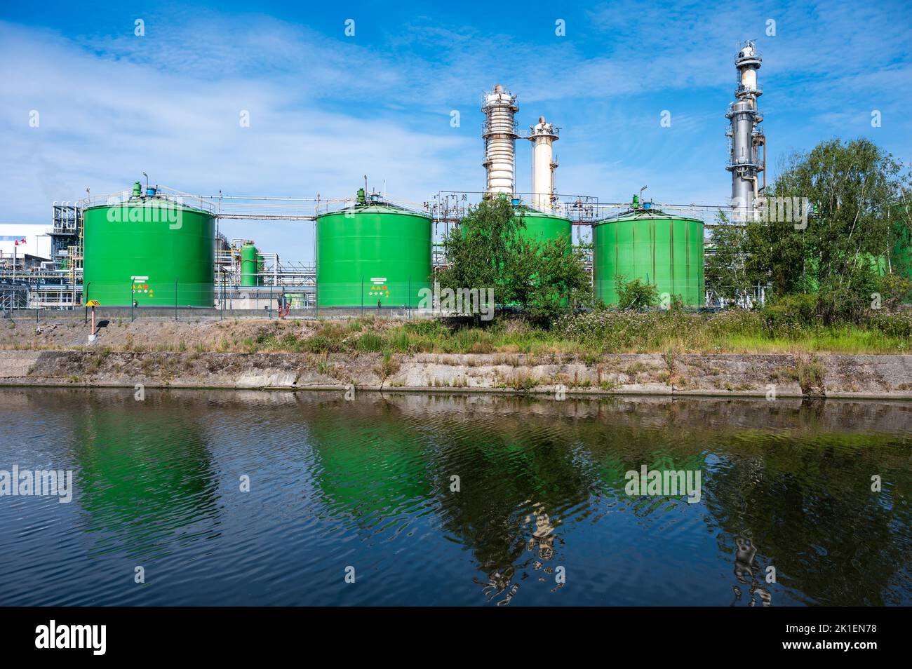 Jemeppe-Sur-Sambre, Wallon Region, Belgium, 07 29 2022 - The Ineos company industrial plant for the production of vinyl and organic chlorine derivates Stock Photo