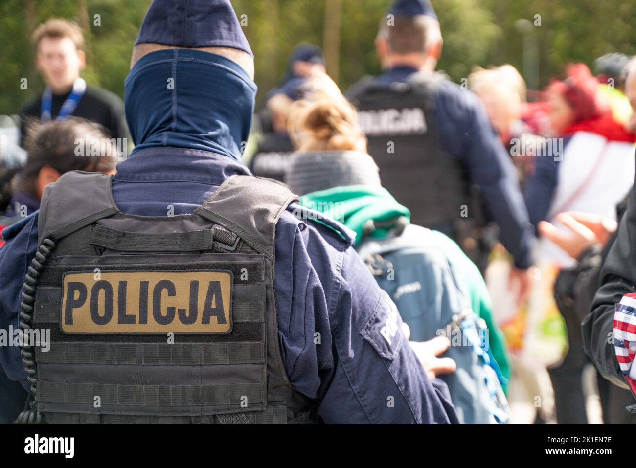 An activist is arrested by the police during a protest against the ...