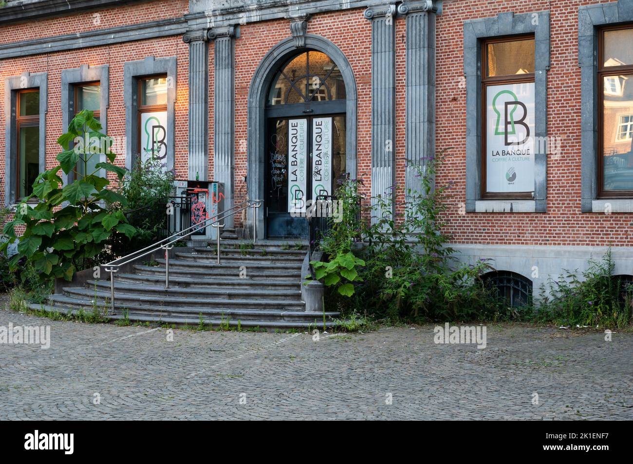 Namur, Wallon Region, Belgium, 07 28 2022 - Facade and entrance of a center for culture Stock Photo