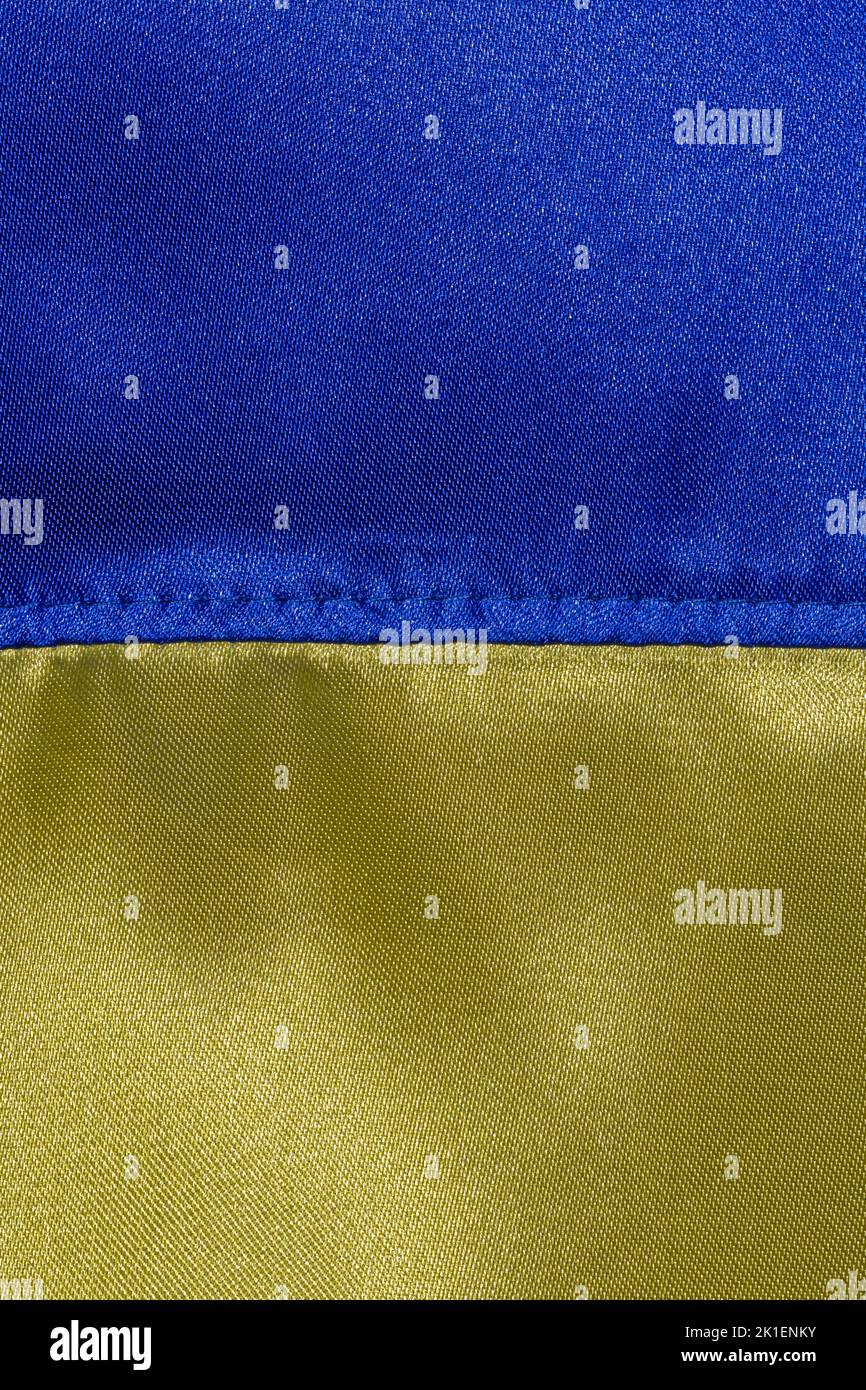 close up of state flag of Ukraine Stock Photo