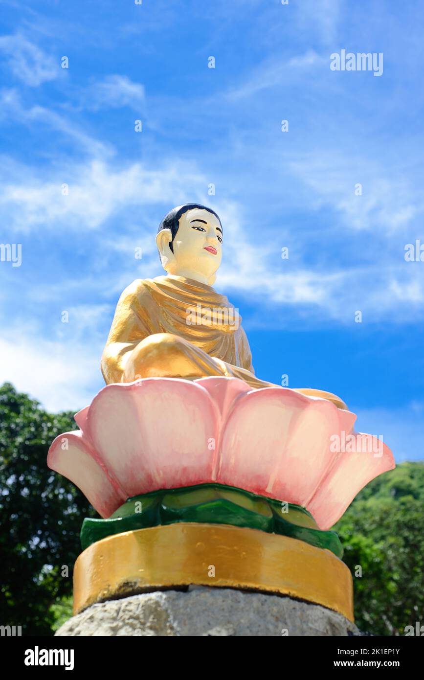 Nha Trang, Vietnam - 16 September 2022: Buddha Statue Chua Da Bao pagoda Stock Photo