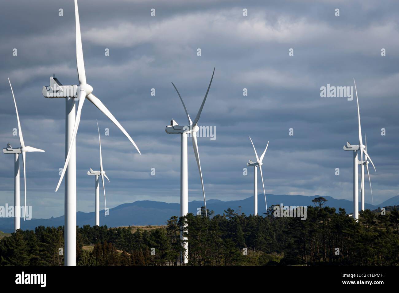 WInd turbine near Woodville, Tararua District, North Island, New Zealand Stock Photo