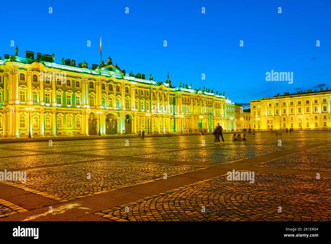 Palace Square and the Winter Palace during the white night Stock Photo ...