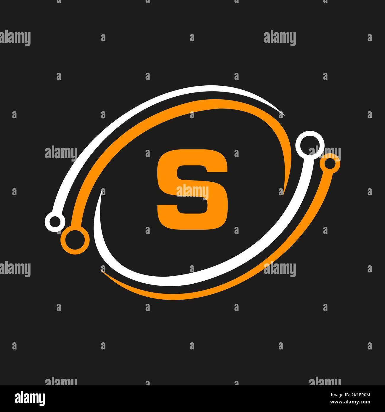 Letter S Technology Logo Combine with Technology Cable Vector Template ...