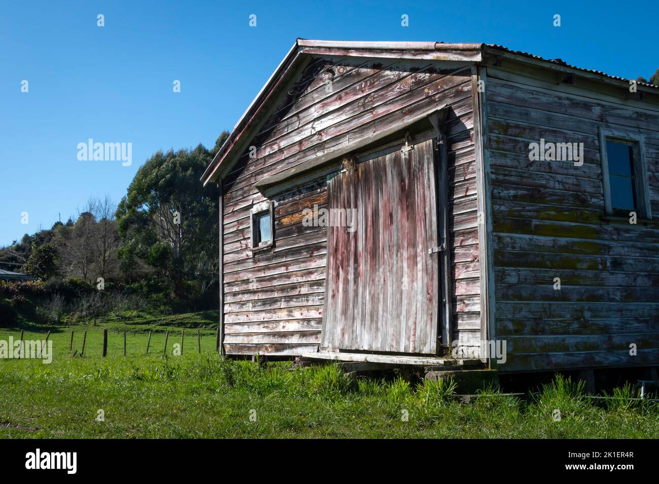 Barn, Pohangina Valley, Manawatu, North Island, New Zealand Stock Photo
