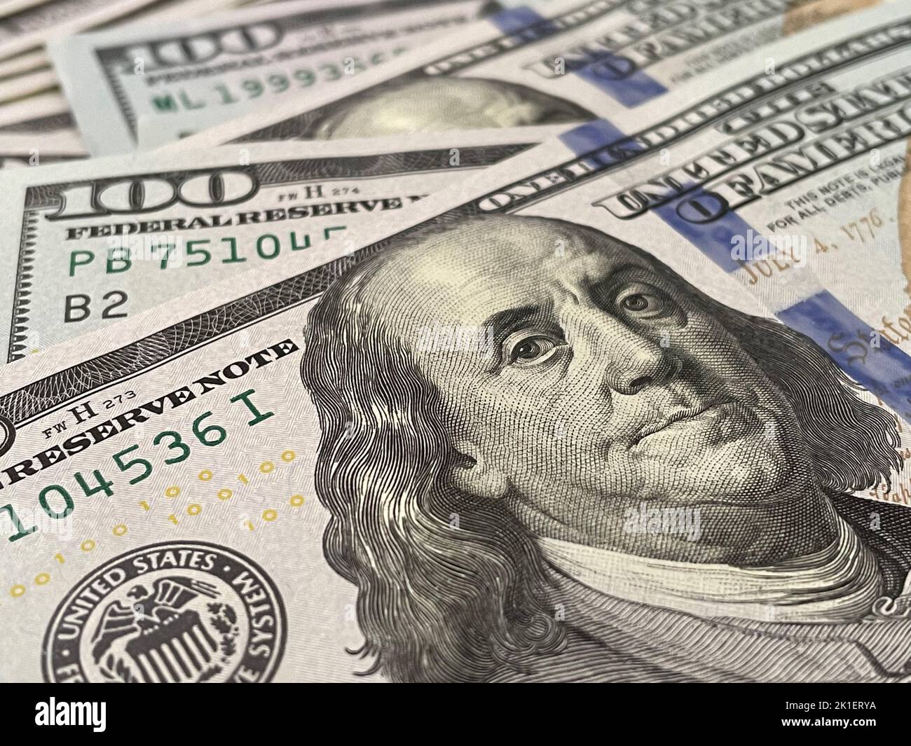 US dollars. Money concept. Hundred dollars banknotes Stock Photo
