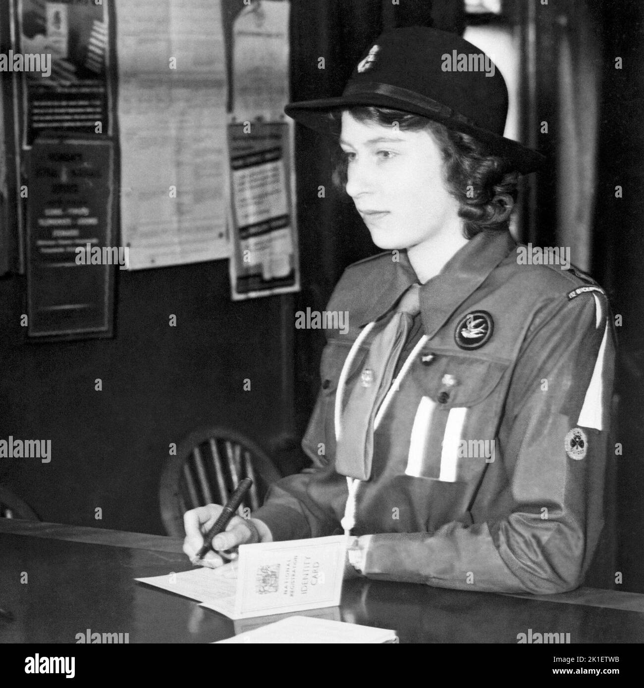 File photo dated 01/01/1942 of Princess Elizabeth (now Queen Elizabeth II) in her Girl Guide uniform. Issue date: Sunday September 18, 2022.. Photo credit should read: PA Wire Stock Photo