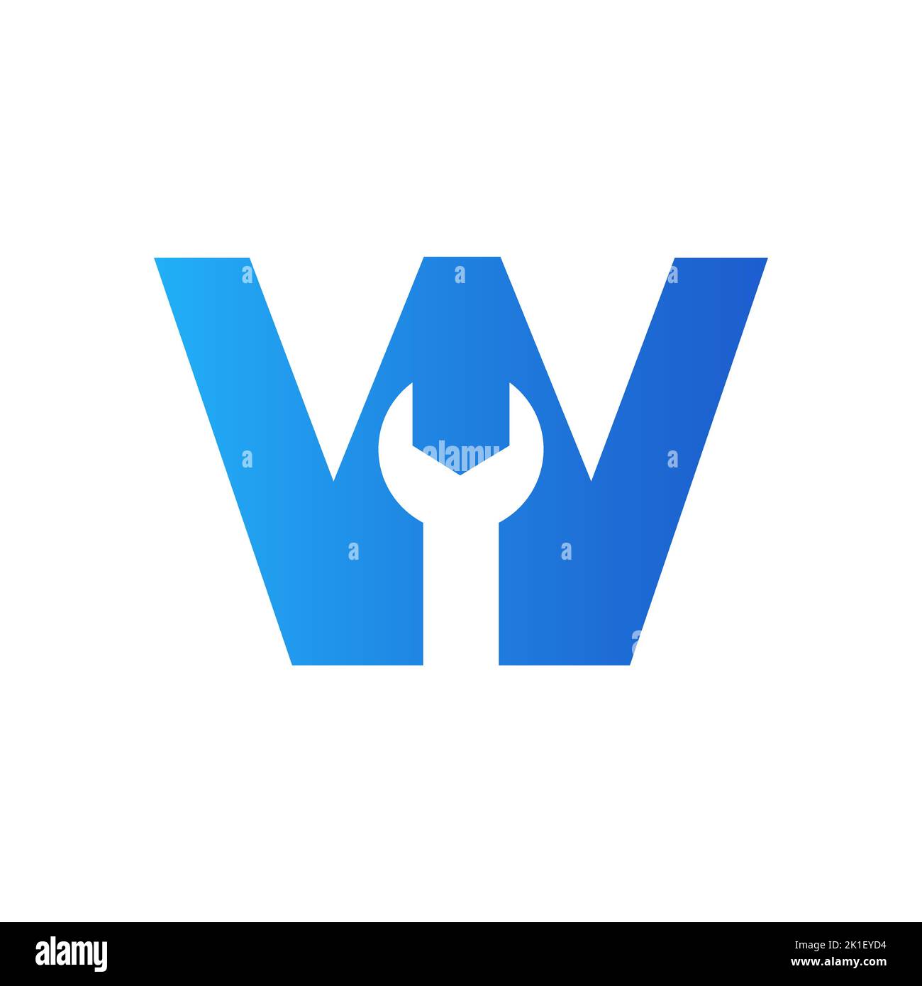 Letter W Wrench Symbol For Real Estate, Building, Construction Repair ...