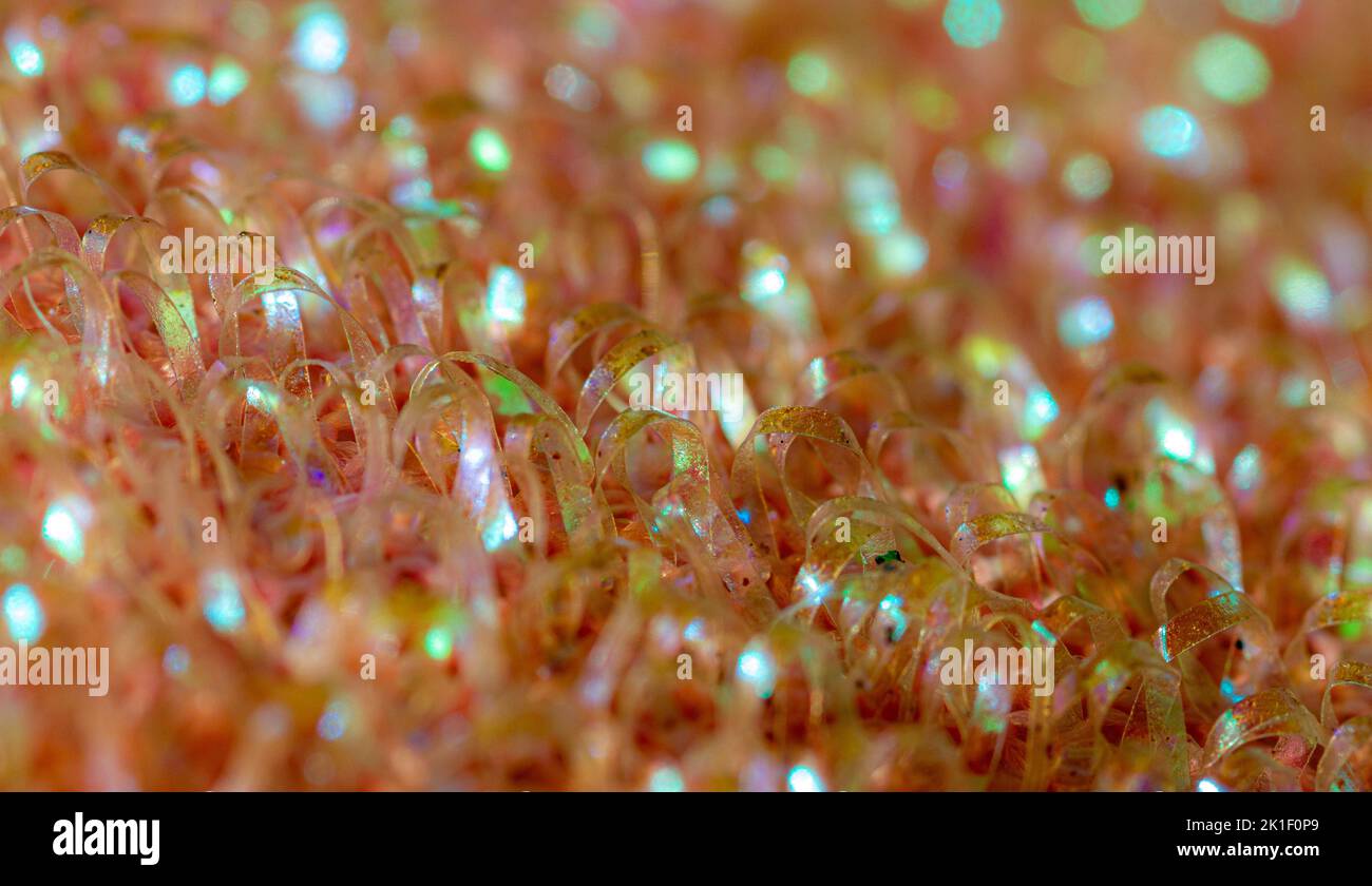 macro pink abrasive scouring pad Stock Photo