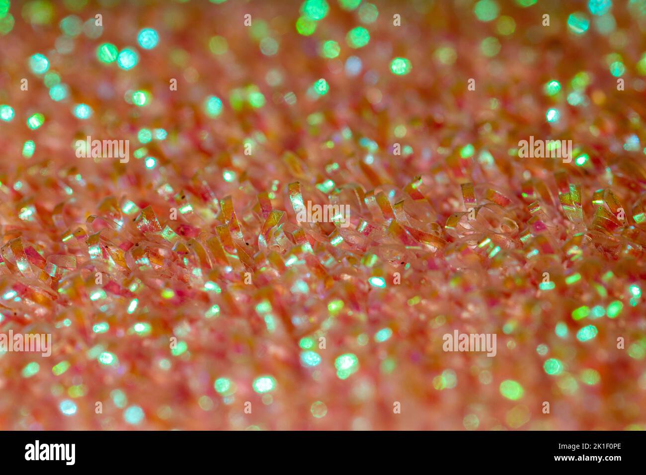 macro pink abrasive scouring pad Stock Photo
