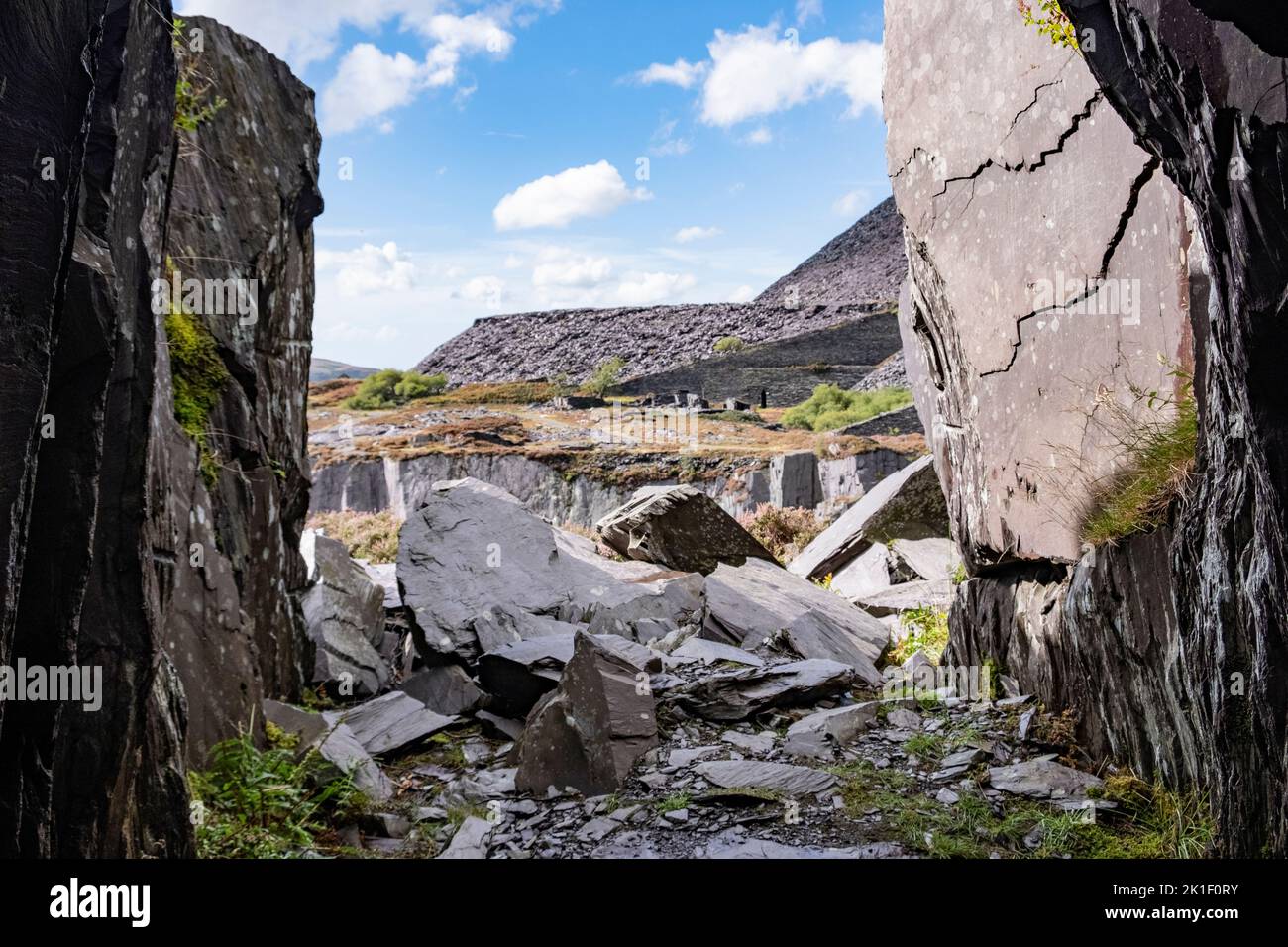 Views of Dinorwic Slate Quarry, situated near the villages of Dinorwig and Llanberis, Snowdonia, North Wales, United Kingdom. Stock Photo