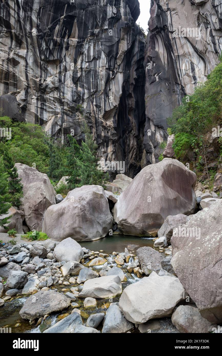 La Chapelle rocky canyon, Réunion Island, France Stock Photo