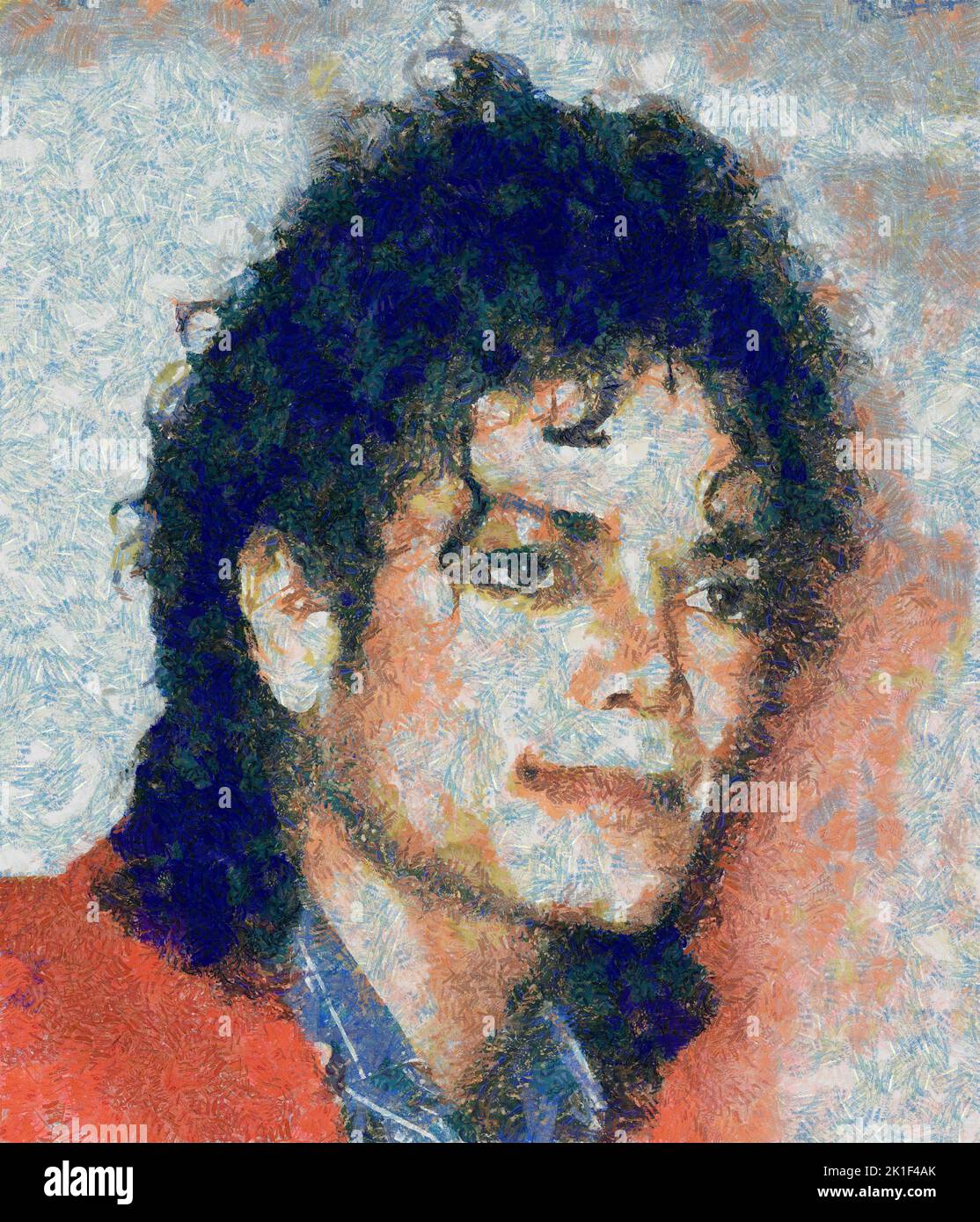 Illustrations portret Michael Joseph Jackson; 1958 - 2009, Los Angeles, California, American singer, songwriter, music producer, arra Stock Photo