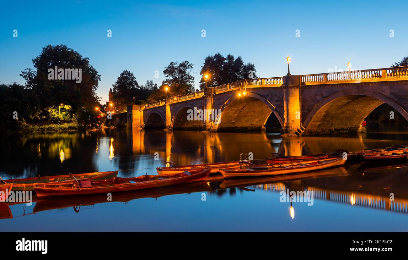 The famous landmark, iconic and historical bridge in London, Richmond