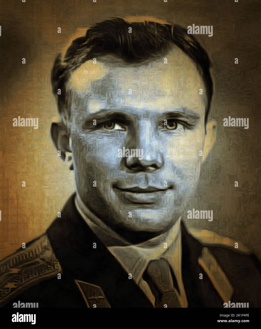 Illustrations portret Yuri Gagarin, cosmonaut, first cosmonaut, space, flight Stock Photo