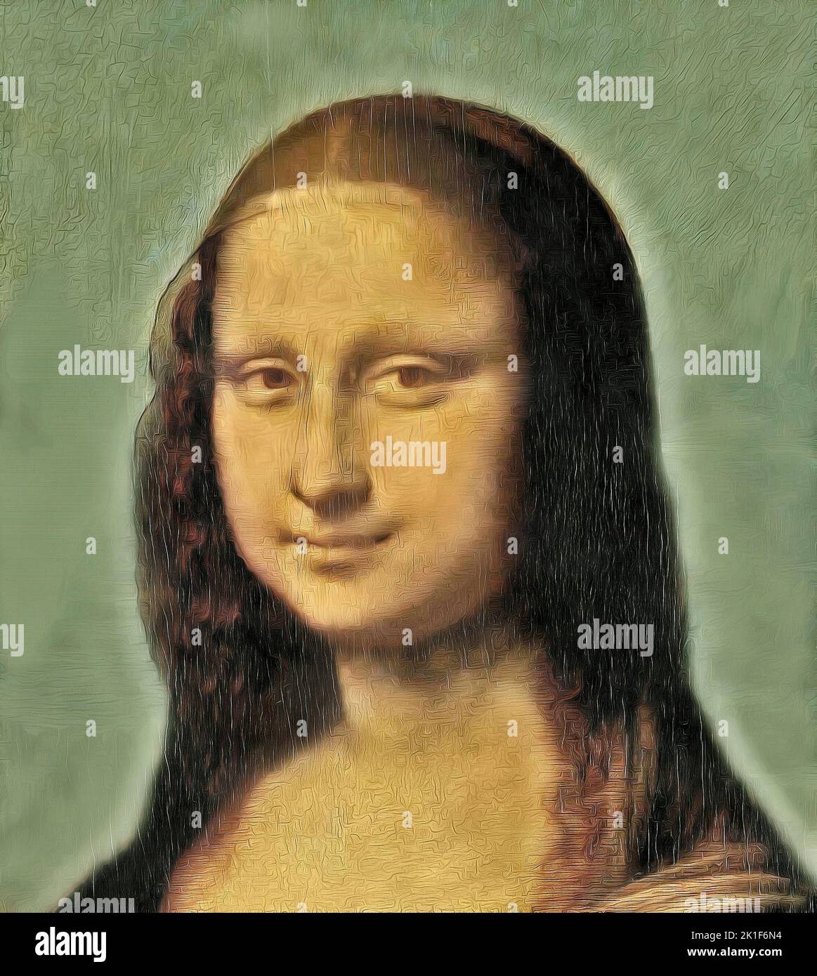 Painting portret Mona Lisa (Gioconda), Leonardo da Vinci,Pop Art Stock Photo