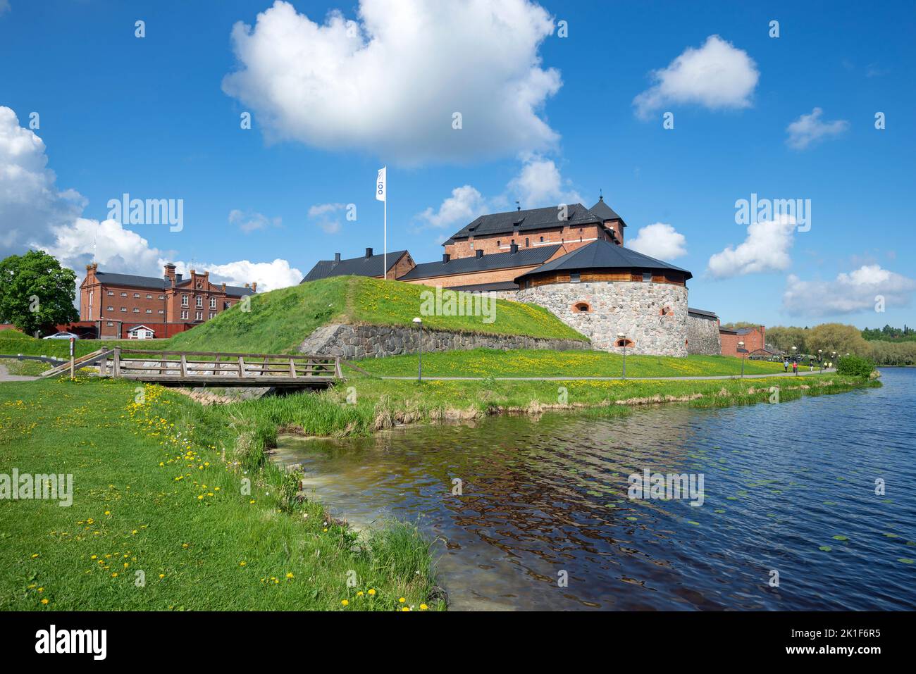 View of the ancient Hameenlinna fortress on a sunny June day. Finland Stock Photo