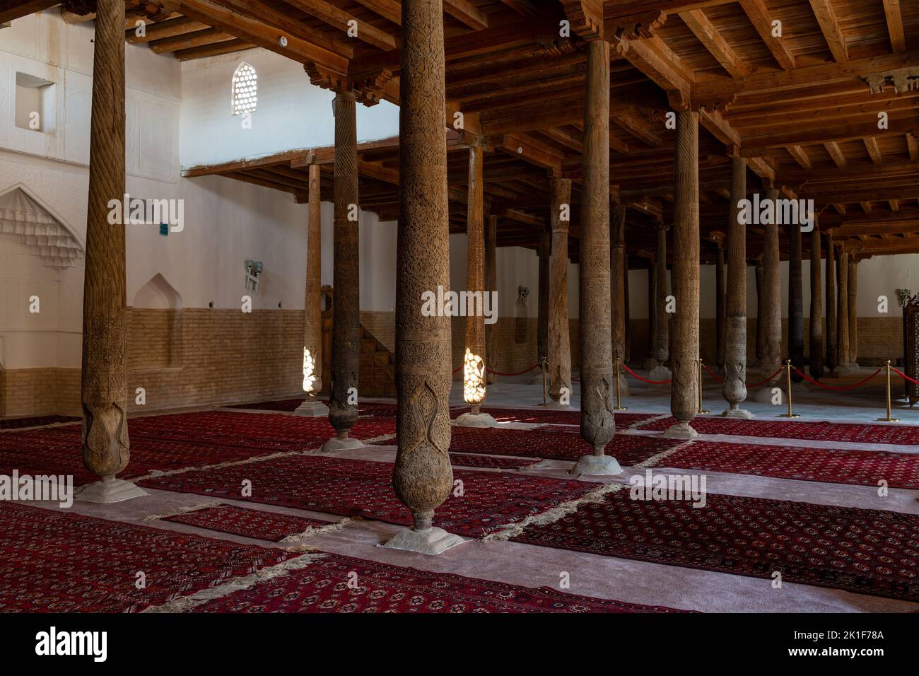 In the medieval Juma mosque. Khiva, Uzbekistan Stock Photo