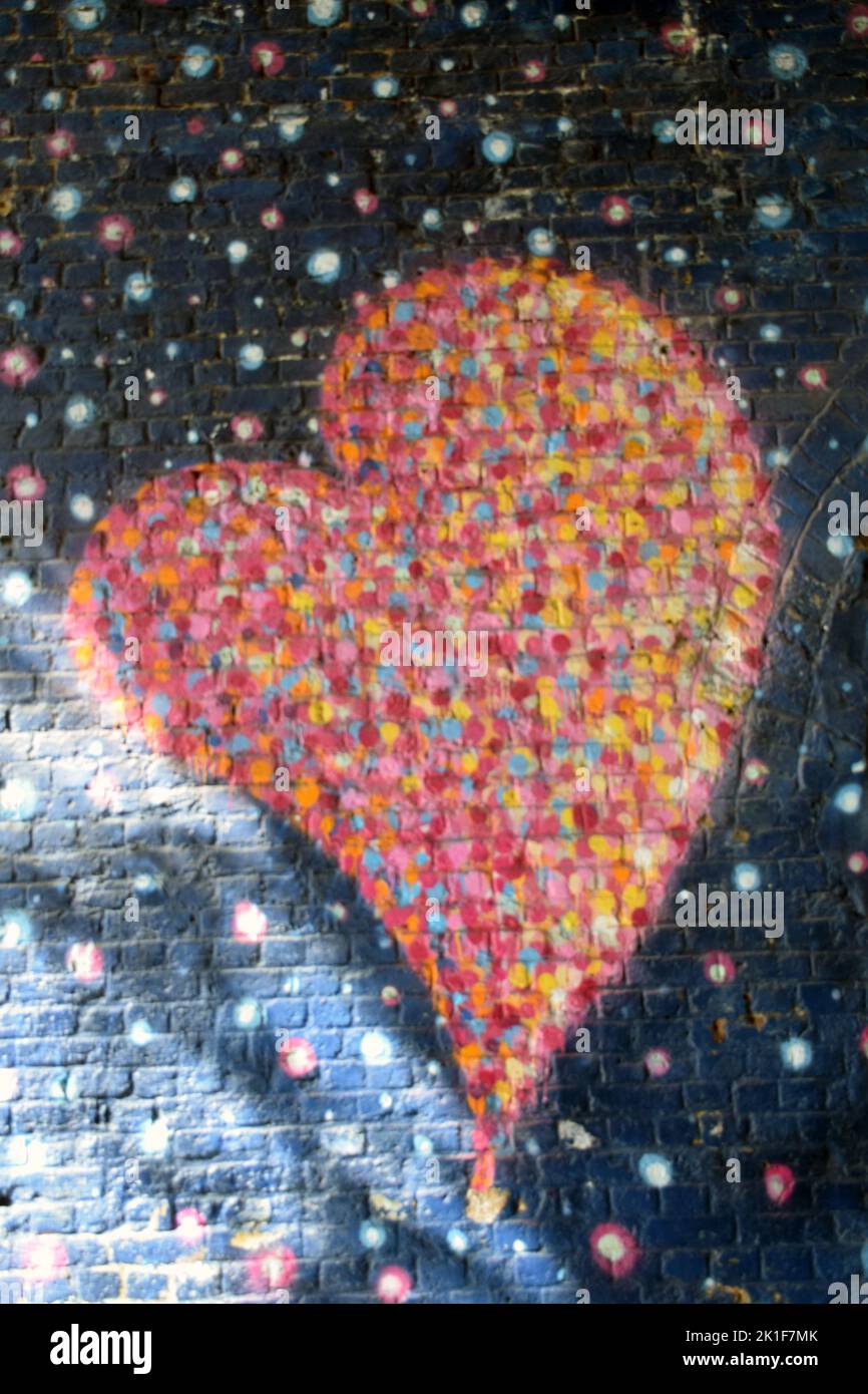 Heart painting on a wall, Borough market, London UK Stock Photo