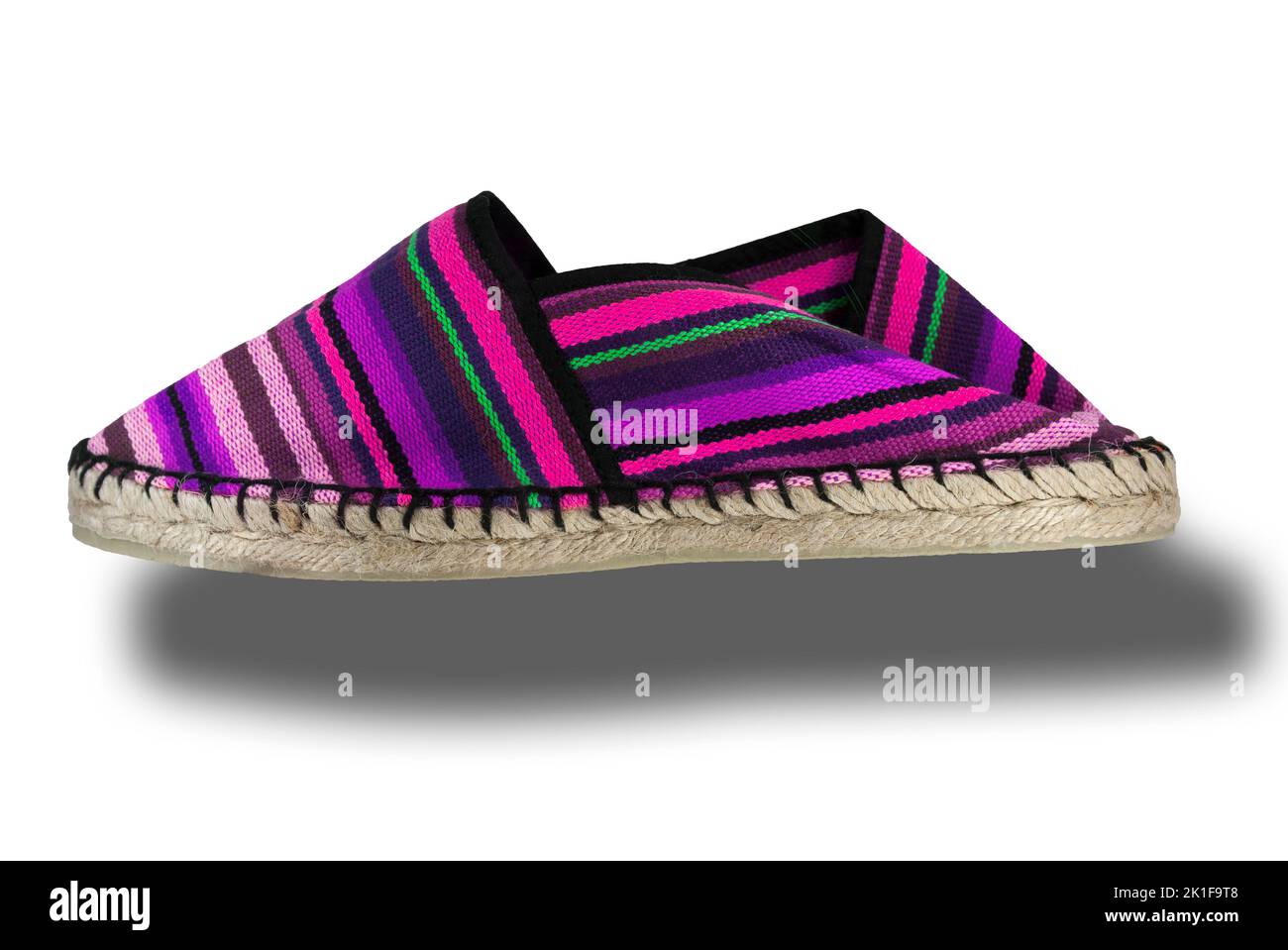 Espadrille shoe, traditional spanish shoes made of sparto rope and canvas. Isolated over white