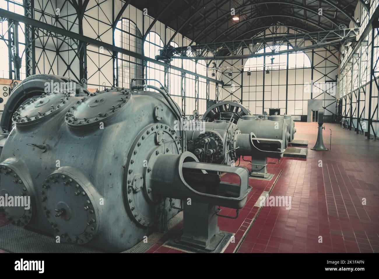 Machine hall in the Zeche Zollern industrial museum Dortmund Stock Photo