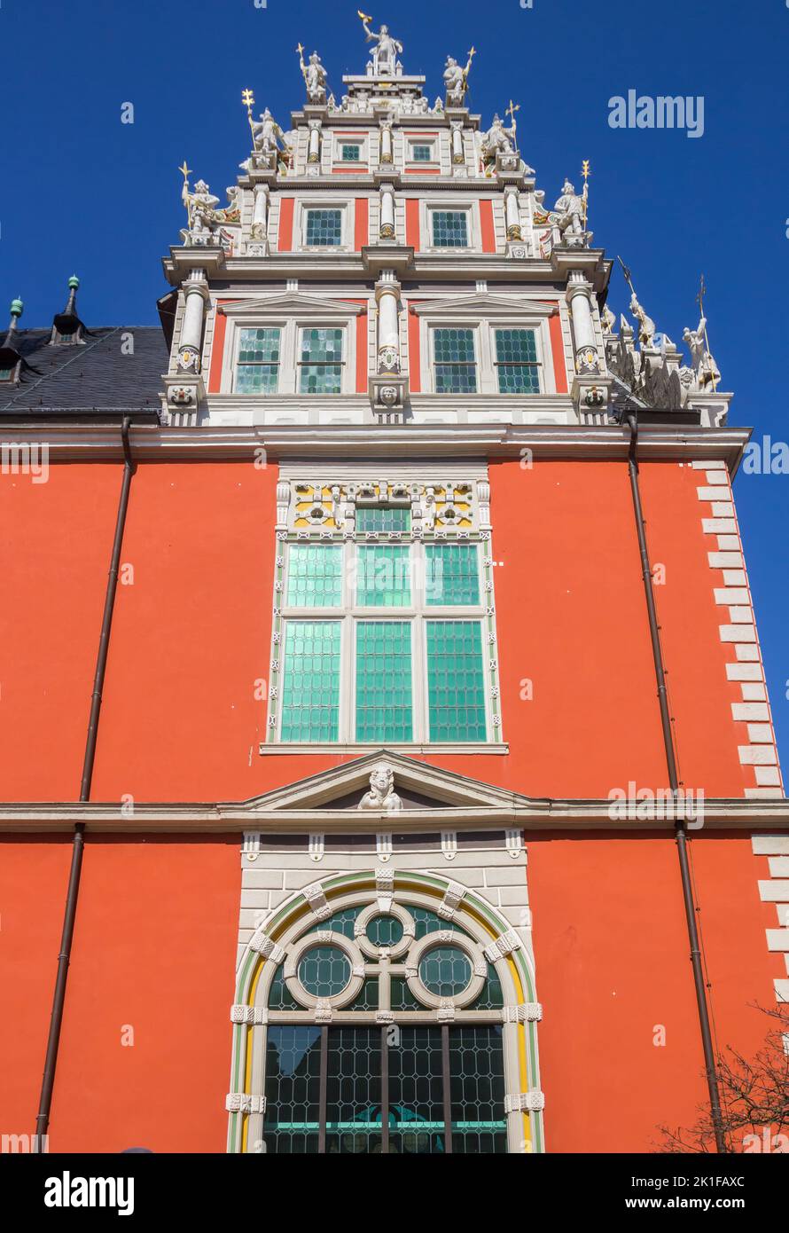Decorated facade of the historic university in Helmstedt, Germany Stock Photo