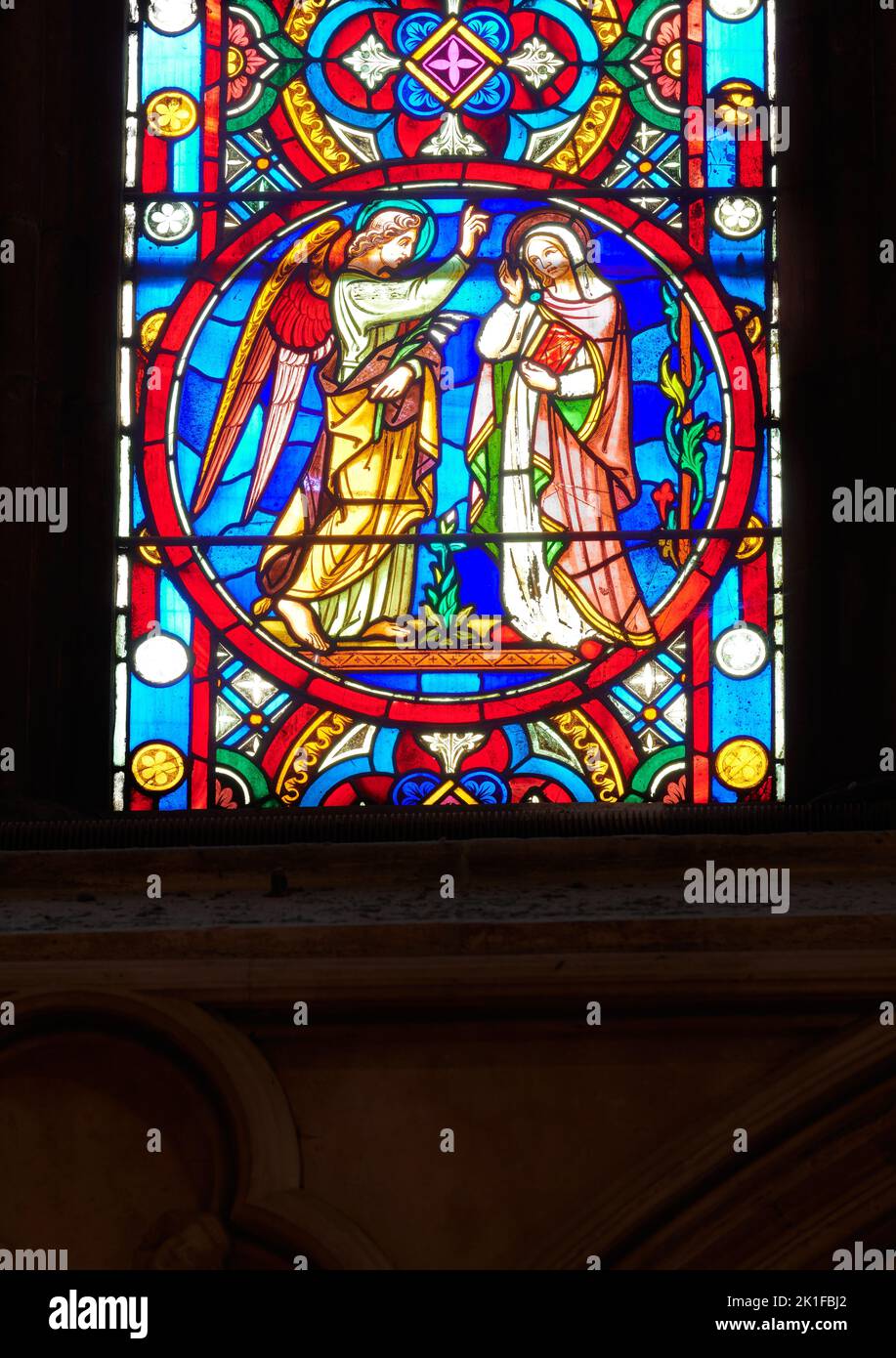 An angel tells Mary she is to conceive by the Holy Spirit and have a ...