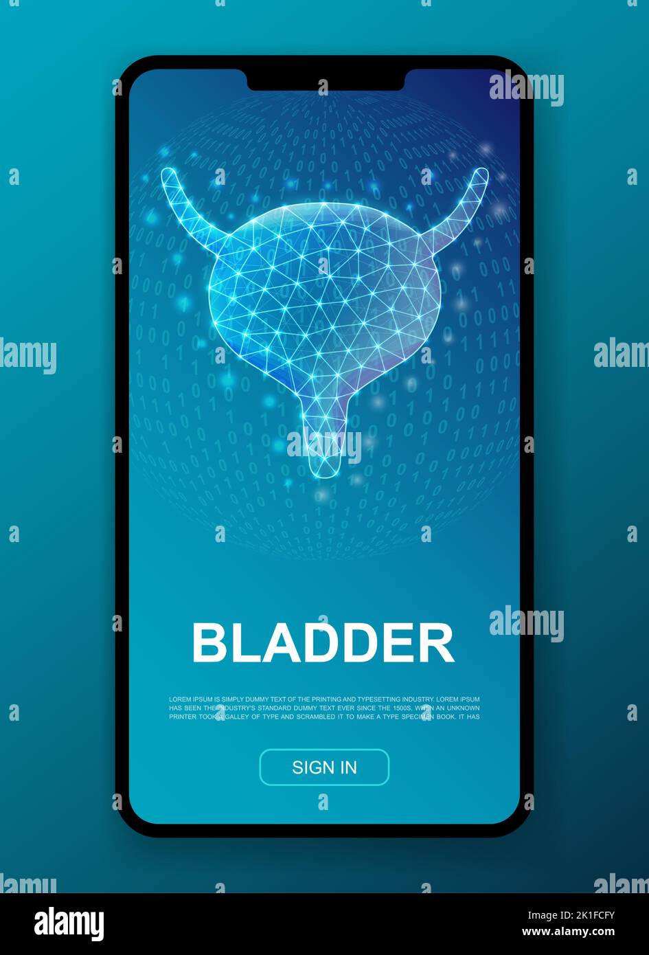 Bladder 3d polygonal symbol for UI, UX design template. Low poly ...