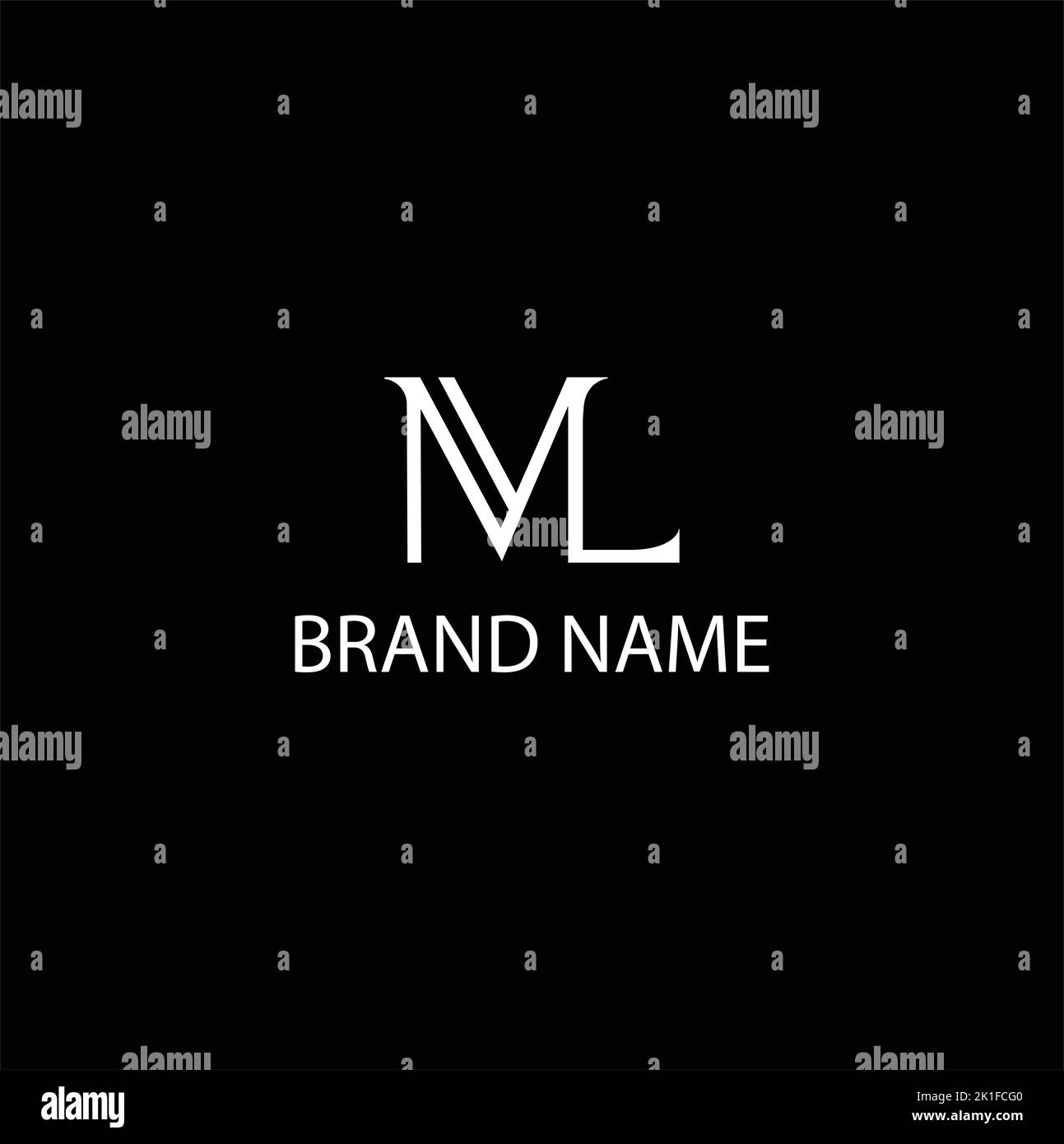 a-ml-brand-name-symbol-logo-white-text-isolated-on-black-background