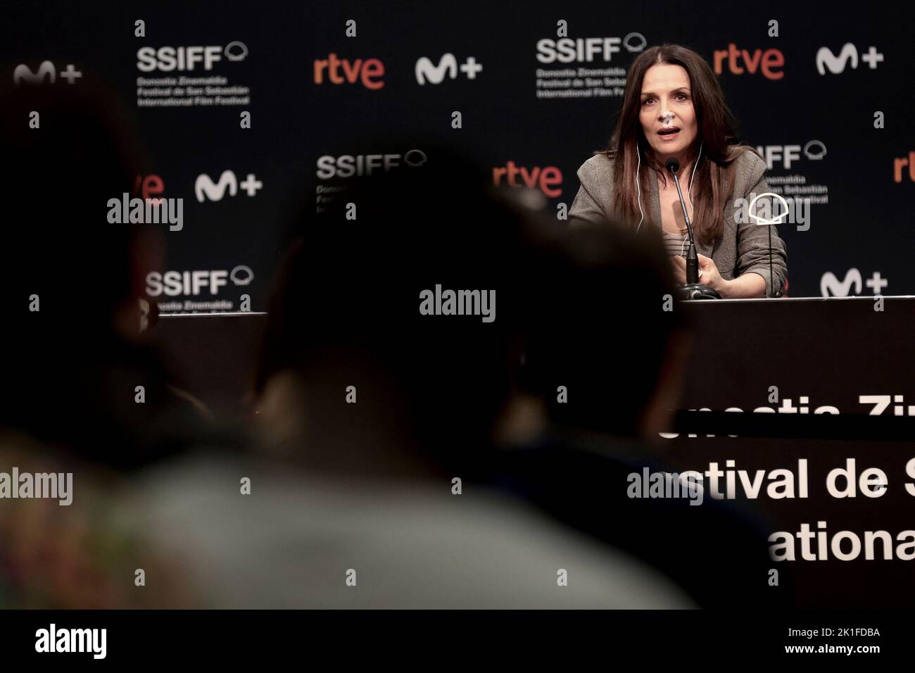 San Sebastian, Basque Country, Spain; 18.09.2022.- San Sebastian International Film Festival in its 70th edition. DONOSTIA AWARD to JULIETTE BINOCHE at a Press Conference prior to the delivery of her award Photo: Juan Carlos Rojas Stock Photo