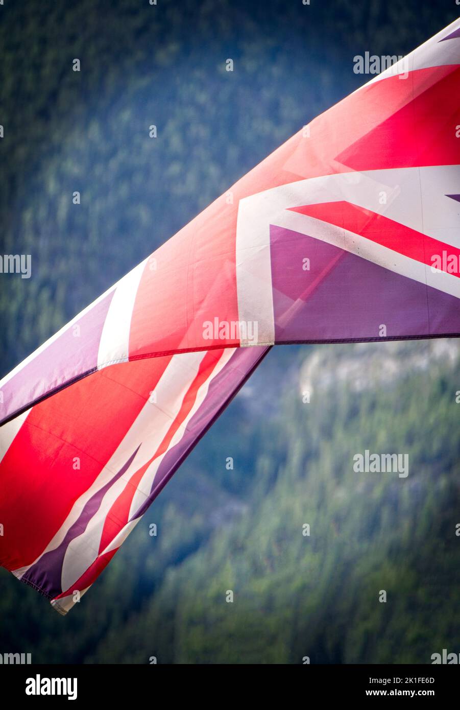 Union Jack  flag Banff Alberta Stock Photo
