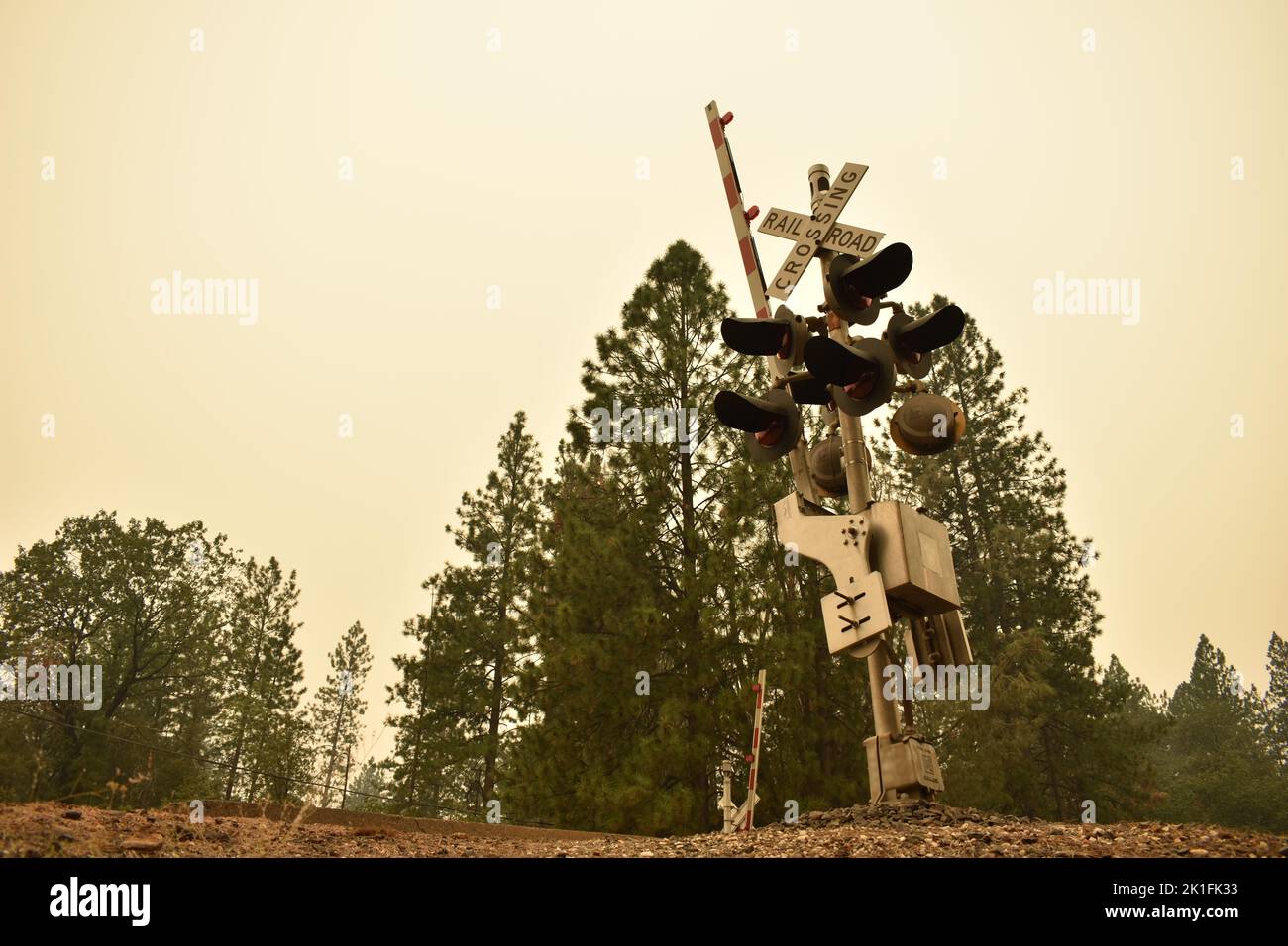 Train Track Signal Arm in Northern California Stock Photo Alamy