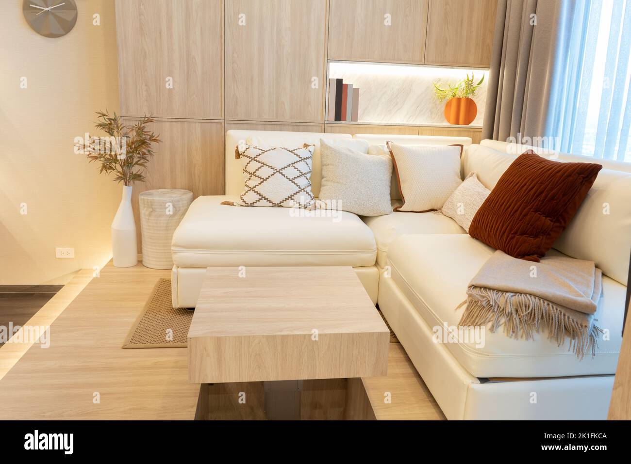 White living room with sofa window of Condominium Luxury and summer