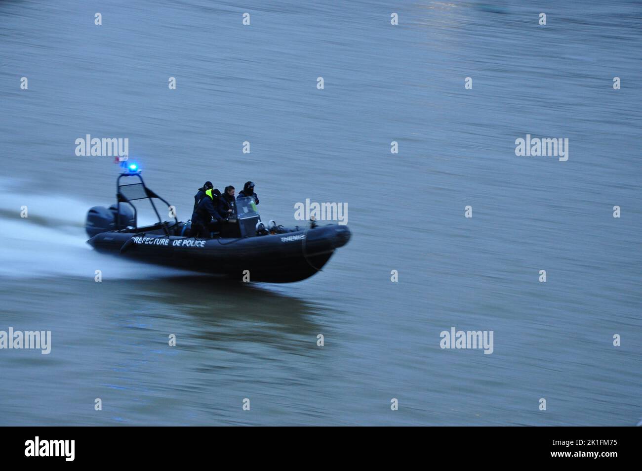 Inflatable police boat on the Seine in Paris, France Stock Photo - Alamy