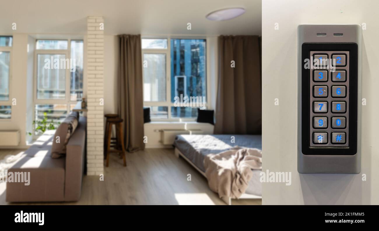 system with keypad, camera and speaker system at the entrance