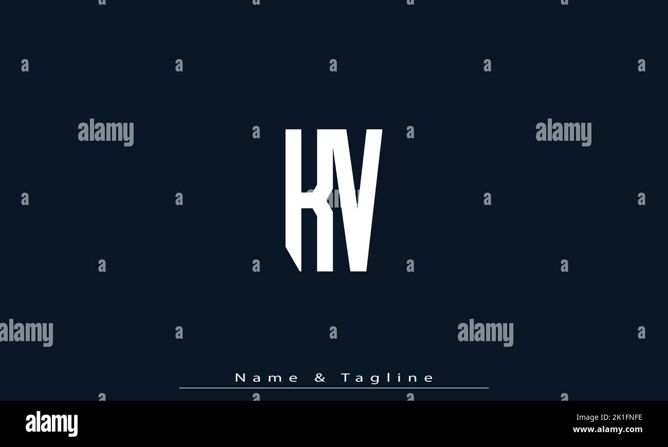 Alphabet letters Initials Monogram logo KV , VK Stock Vector