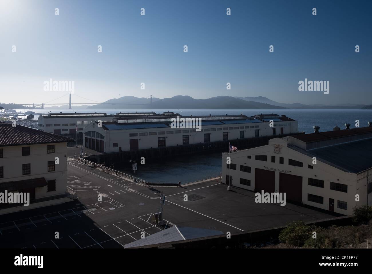 Seascape of the city of San Francisco, California, from Fort Mason, a ...