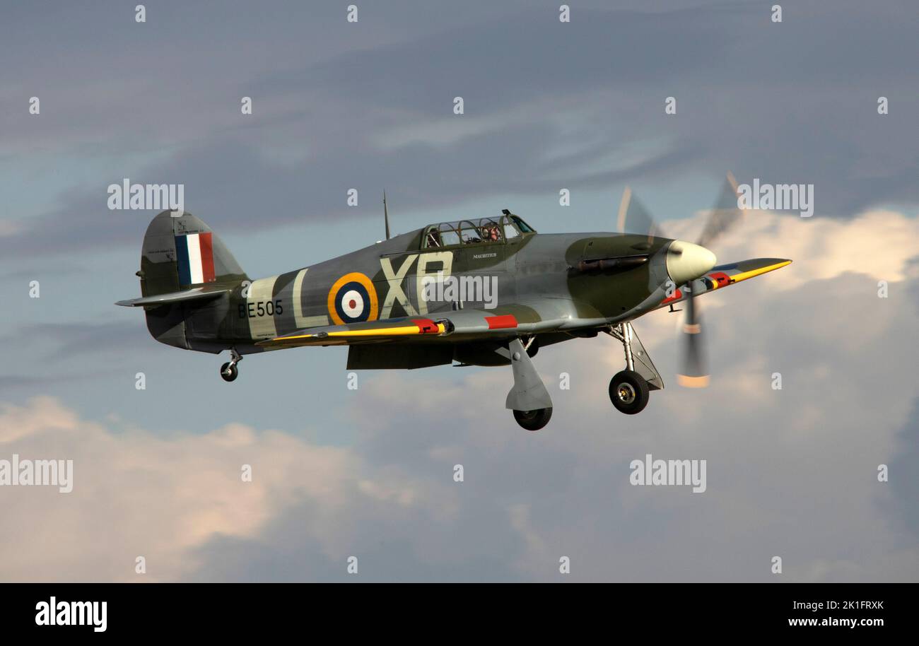 Hawker Hurricane Mk.IIb 'Pegs' BE505, G-HHII Landing At Dusk, After It ...