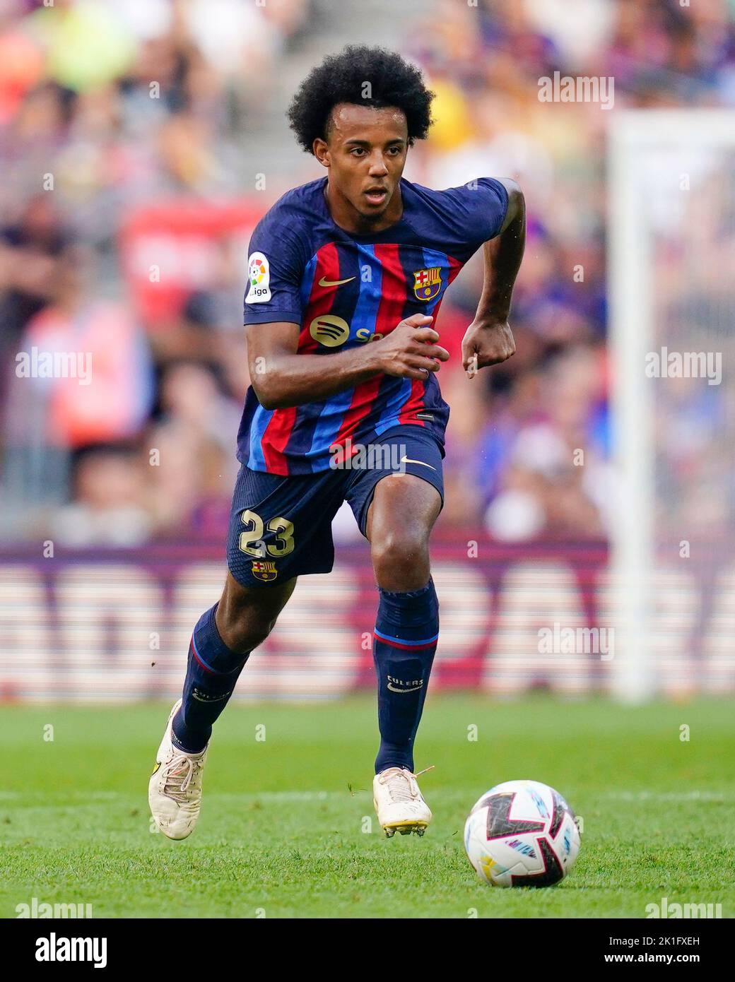 Jules Kounde of FC Barcelona during the La Liga match between FC Barcelona and Elche CF played at Camp Nou Stadium on September 17, 2022 in Barcelona, Spain. (Photo by Sergio Ruiz / PRESSIN) Stock Photo