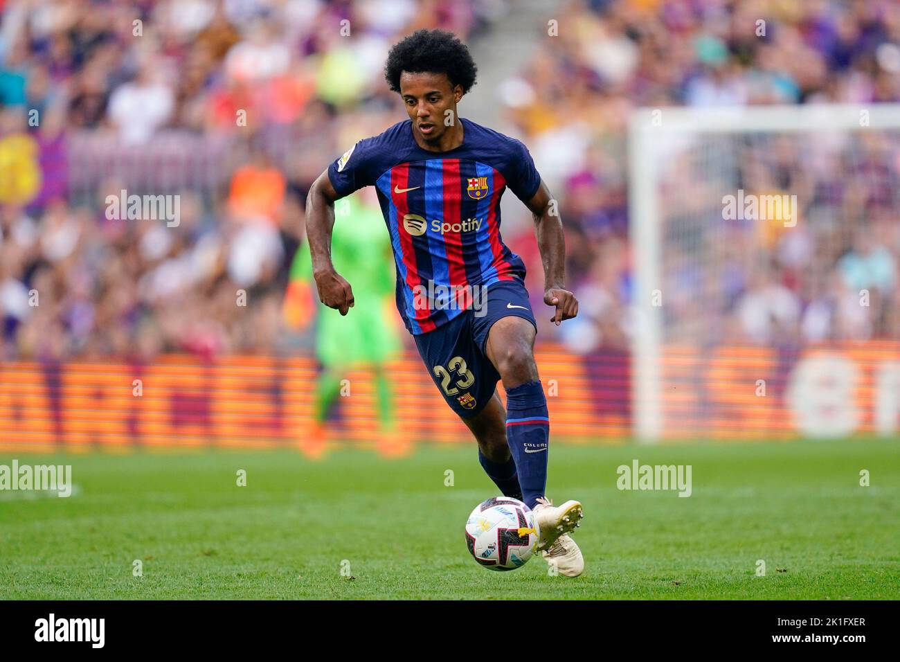 Jules Kounde of FC Barcelona during the La Liga match between FC Barcelona and Elche CF played at Camp Nou Stadium on September 17, 2022 in Barcelona, Spain. (Photo by Sergio Ruiz / PRESSIN) Stock Photo