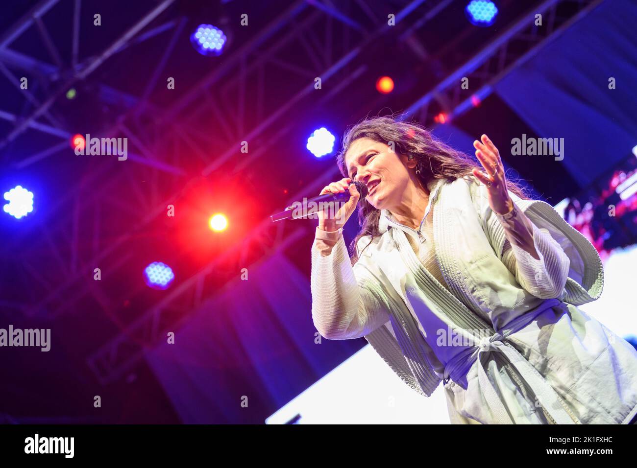 September 17, 2022, Pisa, Pisa, Italy: Elisa Toffoli performs in Piazza dei Cavalieri in Pisa with her back to the future tour. (Credit Image: © Stefano Dalle Luche/Pacific Press via ZUMA Press Wire) Stock Photo