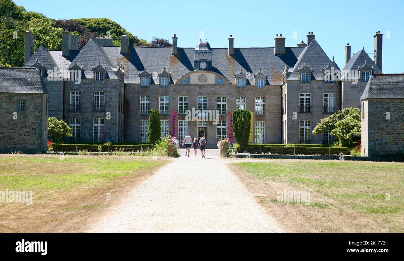 A view of the Chateau de Flamanville on the Cherbourg Peninsula, Flamanville, Normandy, France, Europe Stock Photo