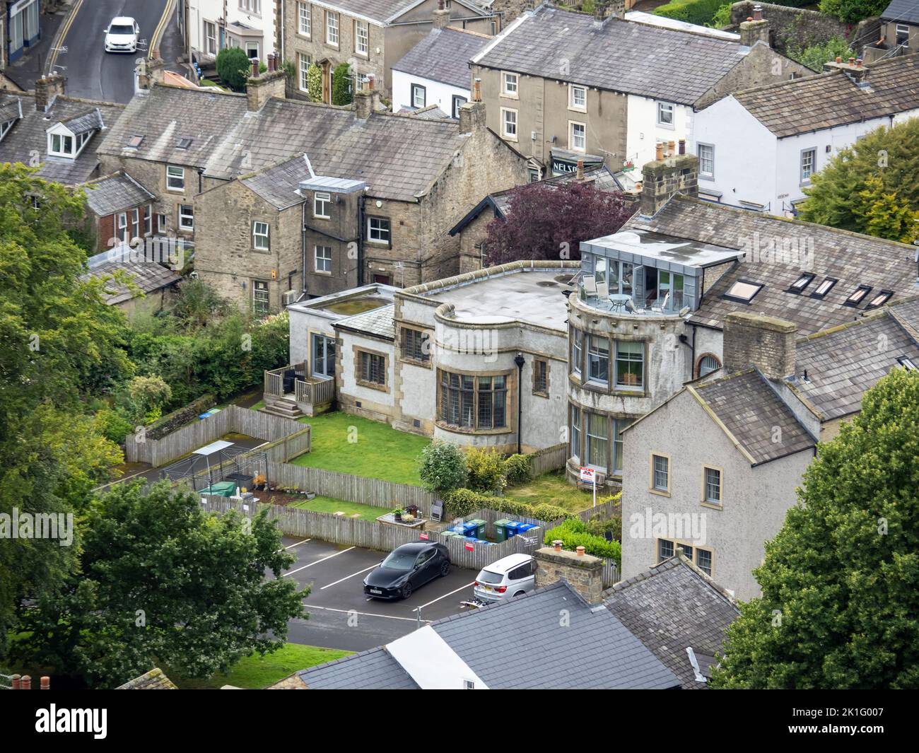 Looking down on Settle, Yorkshire Dales, UK. Stock Photo