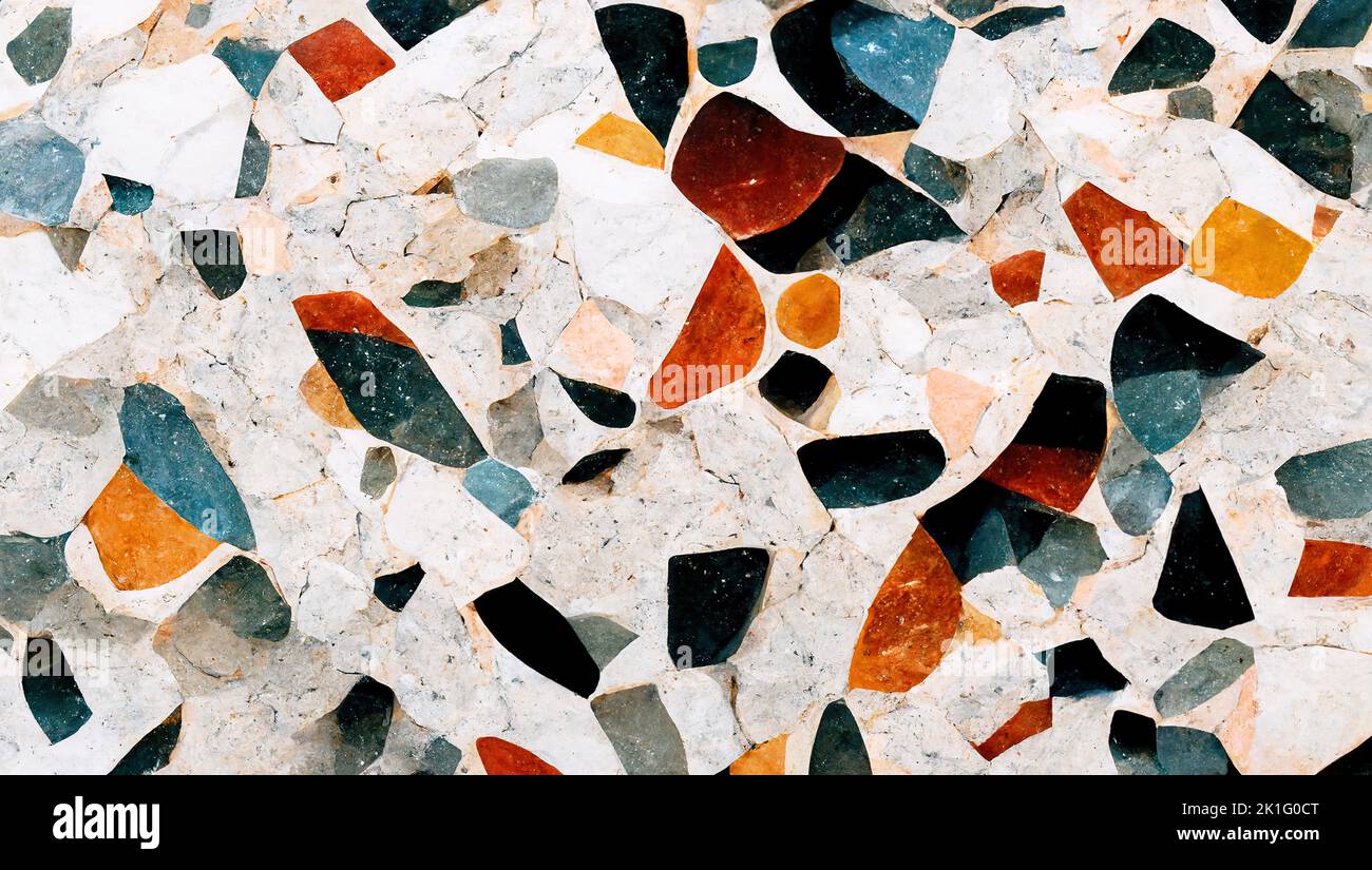 The beautiful terrazzo mosaic marble Stock Photo - Alamy
