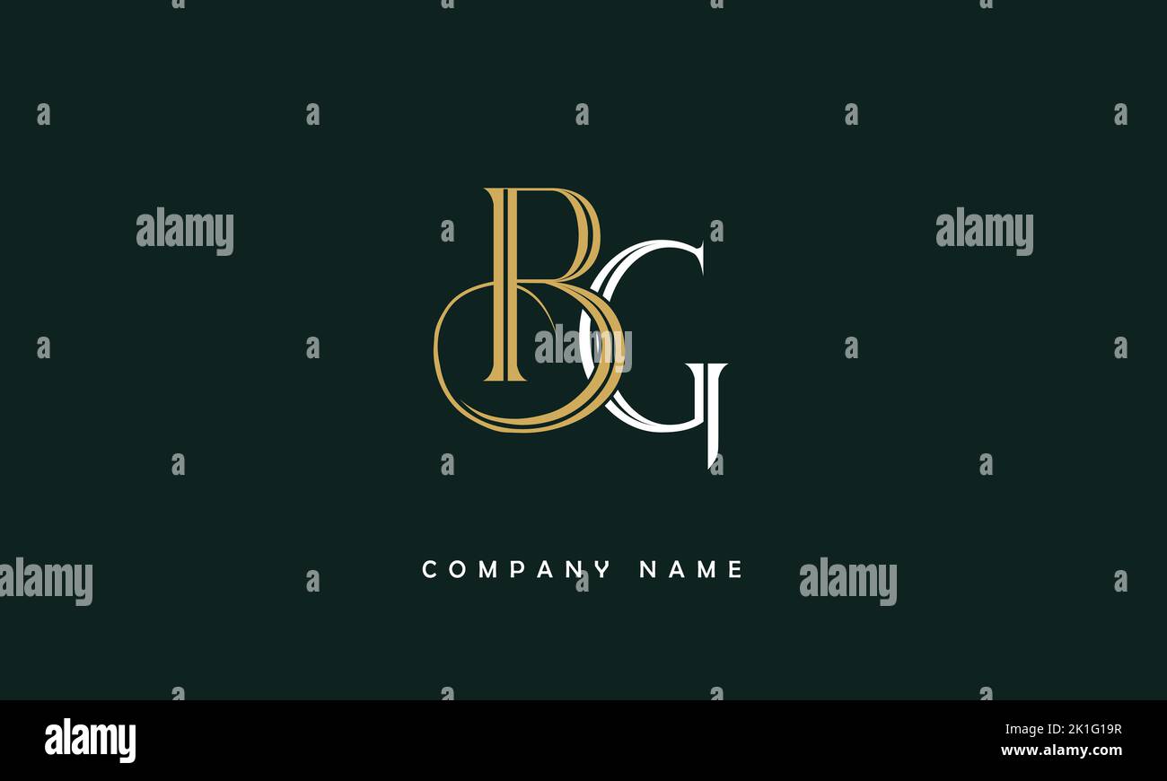 BG, GB Abstract Letters Logo Monogram Stock Vector