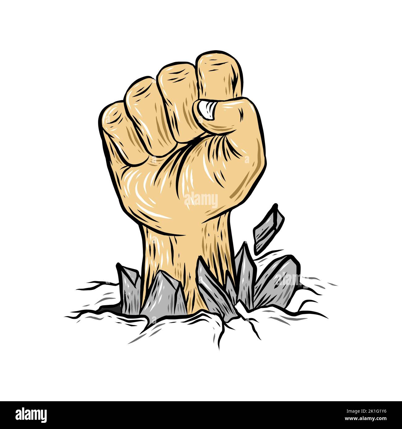 Fist hand cartoon hi-res stock photography and images - Alamy