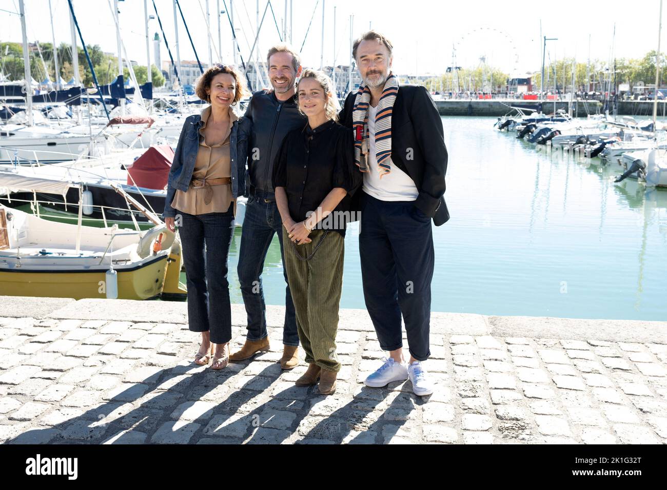 Guest, Alexis Loret, Audrey Dana and Carlos Leal attend La vie devant photocall during the La Rochelle Fiction Festival on September 17, 2022 in La Rochelle, France. Photo by David Niviere/ABACAPRESS.COM Stock Photo